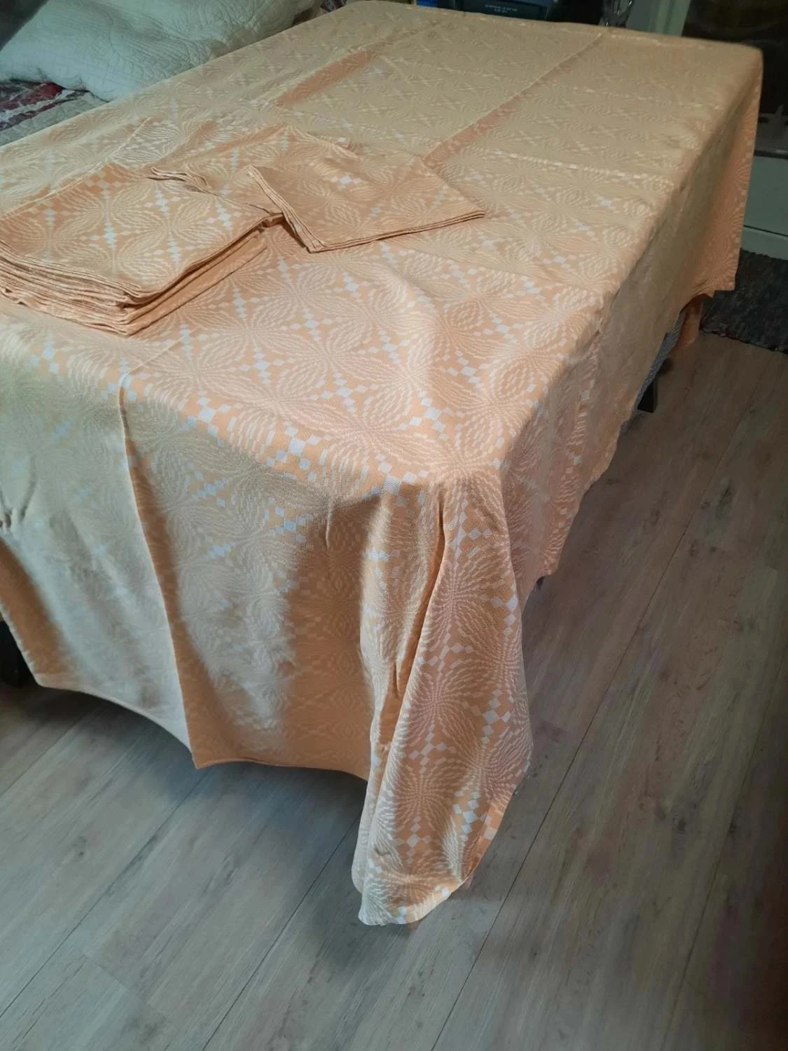 🥀Toalha de mesa grande nova em algodão e suas 12 toalhas. – photo 2